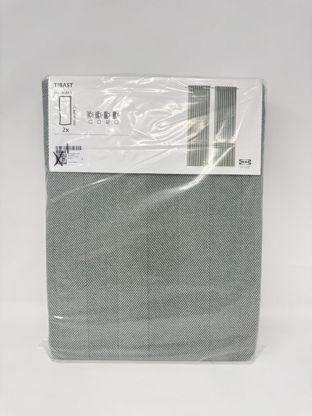 IKEA TIBAST Room Darkening Curtains 1 Pair Dark Green 57x98"-NEW